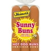 Heiner's Sunny Buns Honey Enriched Hot Dog Buns, 12 count, White Hot Dog Buns, 18 oz Bag