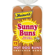 Heiner's Sunny Buns Honey Enriched Hot Dog Buns, 12 count, White Hot Dog Buns, 18 oz Bag