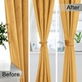 thumbnail image 4 of XWZO Velvet Curtains 96 Inches Long - Room Darkening, Energy Efficient Super Soft Velvet Blackout Curtains for Living Room/Bedroom with Tiebacks, Grommet, Warm Gold, W52 x L96, Set of 2, 4 of 11