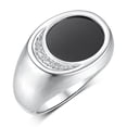 thumbnail image 3 of RYLOS Men's Designer Ring: 14K White Gold with Onyx and Diamonds - Gold Rings for Men  Size 12, 3 of 6