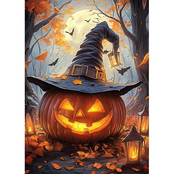 Halloween Pumpkin Diamond Painting Kits for Adult 12x16 Inch