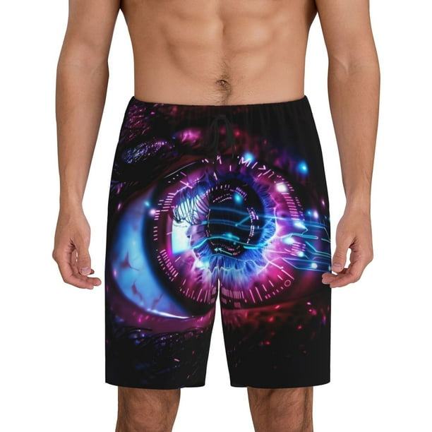 Fotbe v Pantalones Cortos de Pijama para Hombre, Ropa de Dormir, Pantalones de Pijama Cortos para Hombre-Large