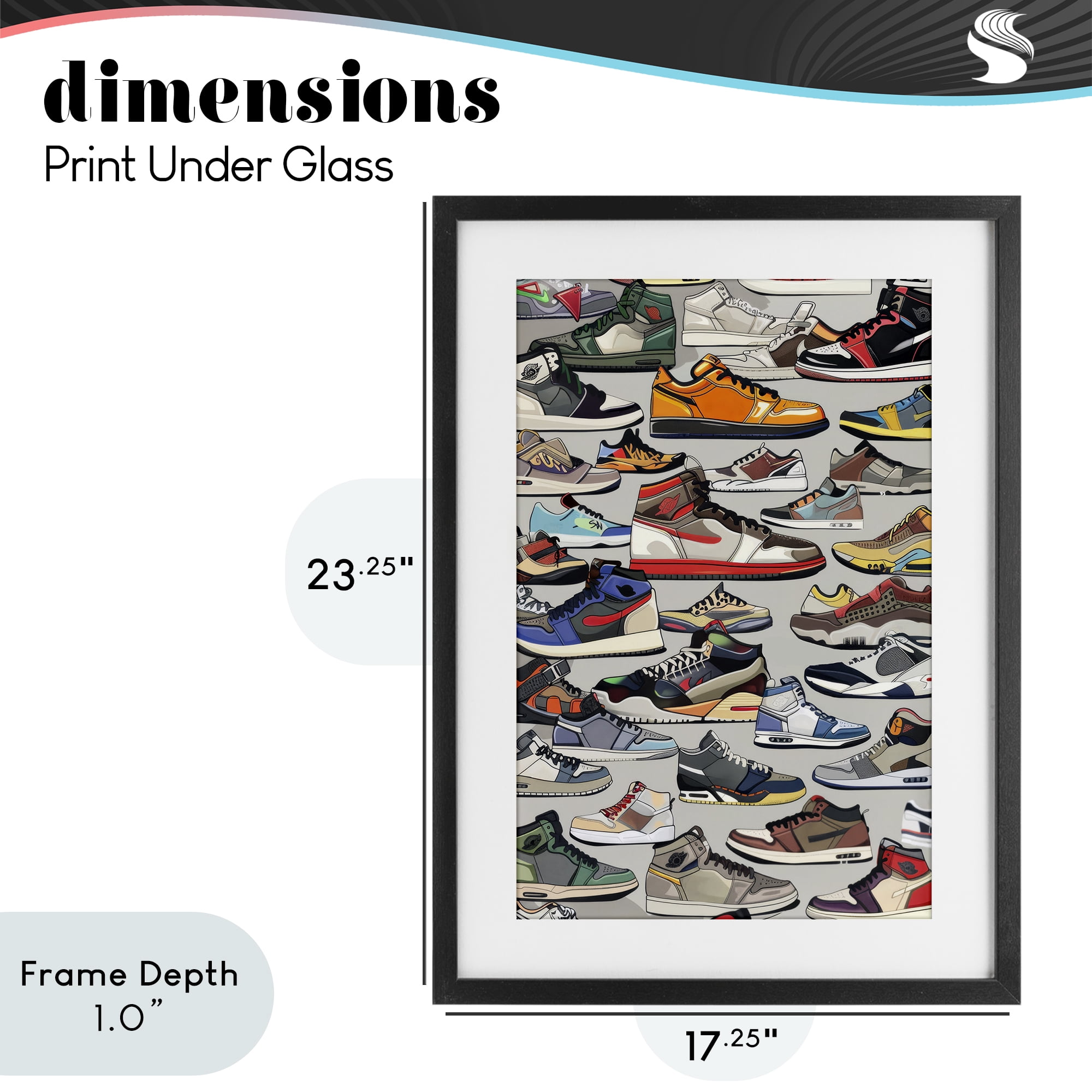 Stupell Industries Shoe Time Urban Styles Black Framed Print Under Glass, design by Ray Powers
