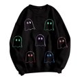 thumbnail image 4 of Arlun Halloween Sweatshirts for Women Cute Ghost Graphic Crewneck Sweatshirts Womens Cute Printed Long Sleeve Loose Lightweight Tops 2025 Fall Winter Hoodles Pullovers Black S, 4 of 4