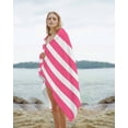 thumbnail image 2 of Pink Striped Beach Towels Oversized Super Absorbent, Modern Simple Monochrome Geometric White Lightweight Bath Towel Quick Dry Sets For Bathroom/Pool/Rv Camping/Beach Play/Gym Room/Picnic 23"x47", 2 of 8