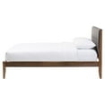 thumbnail image 3 of Baxton Studio Leyton Mid-Century Gray Fabric and Medium Brown Finish Wood King-Size Platform Bed, 3 of 8