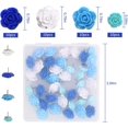 thumbnail image 2 of Paquete de 40 chinchetas de flores de color rosa violeta con degradado, chinchetas decorativas (azul), 2 of 5