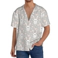 thumbnail image 3 of Vsdgher Rabbit And Heart Print Men's Wrinkle Free Untucked Cuban Shirt Business Casual Button Down Shirts Short Sleeve Shirt, 3 of 7
