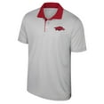 thumbnail image 2 of Men's Colosseum Gray Arkansas Razorbacks Big & Tall Tuck Striped Polo, 2 of 3
