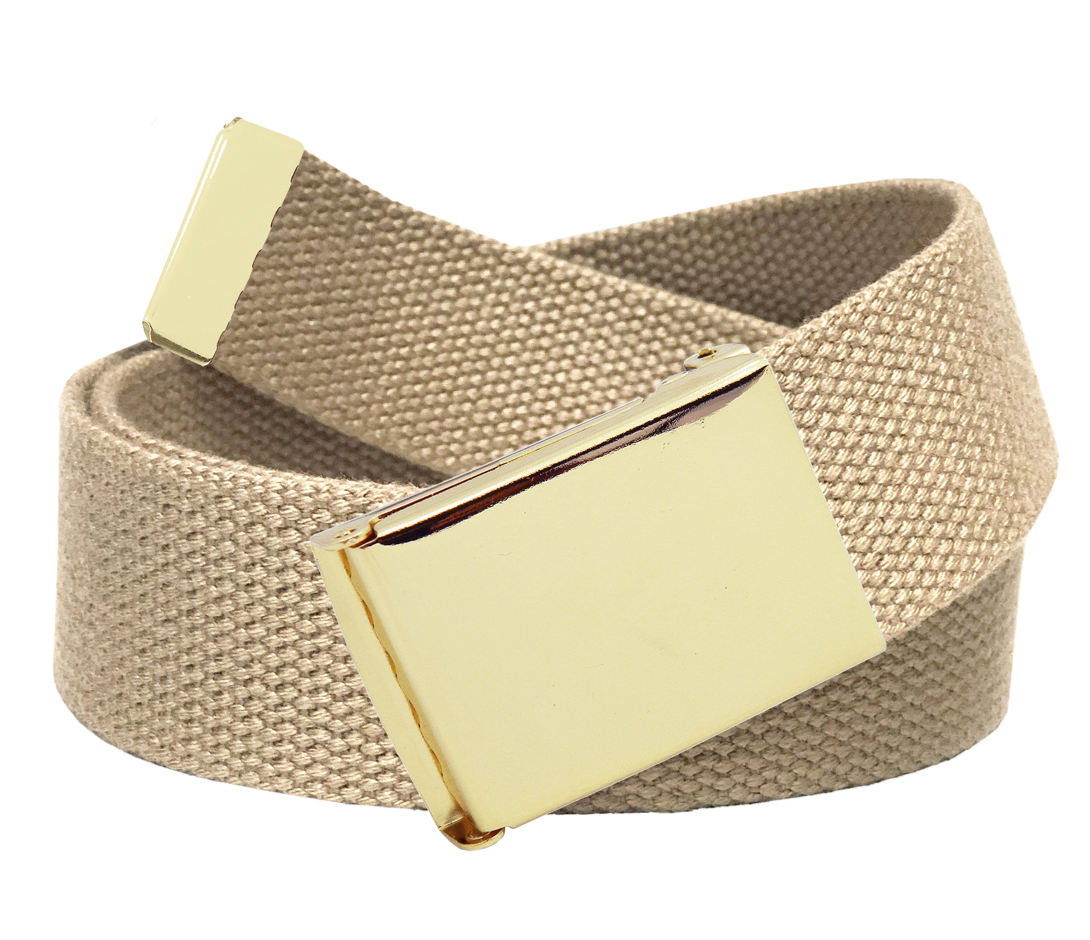 Men's Golf Belt in 1.5 Gold Brass Flip Top Buckle with Canvas  Belt
