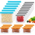 thumbnail image 1 of Bolsas Almacenamiento Reutilizables para Alimentos, 24 Piezas de Bolsas Herméticas para Alimentos, Bolsas para Congelar Alimentos, con 3 Tamaños, para Sándwiches, Frutas, Verduras, Aperitivos y Carne, 1 of 4
