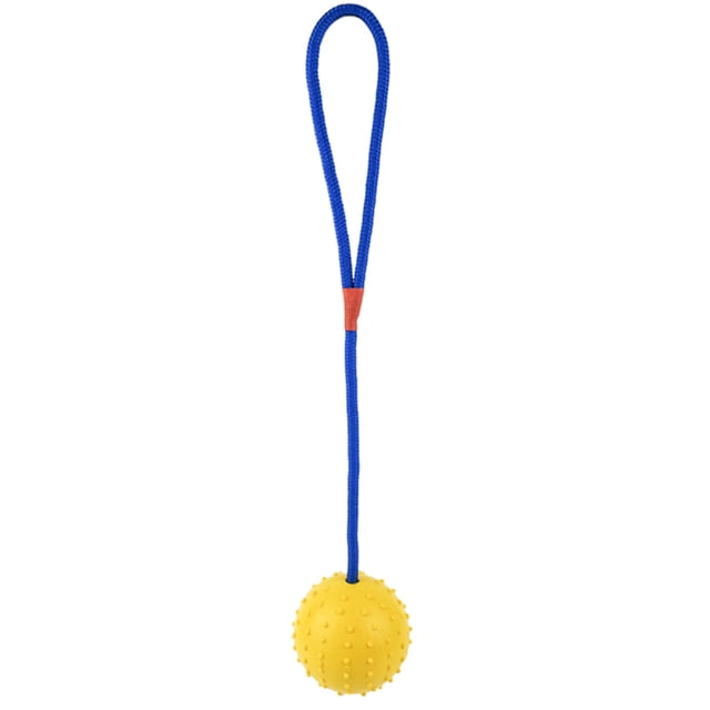 KAKOWELY Pelota de goma para mascotas con cuerda, juguete masticable para perros, juguete de dentición de goma, pelota para limpiar los dientes