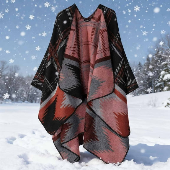 Wowcloth Woman's Knit Shawl, Stylish Solid Color with Slit Design, Warm Casual Outerwear for Daily Use and Layering