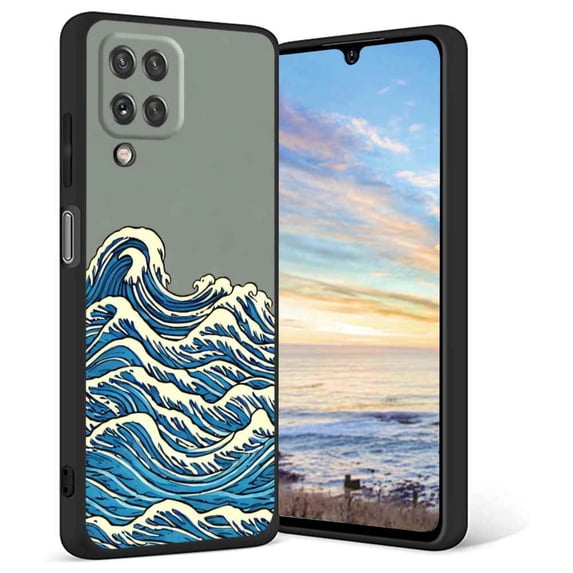 Waves-2 Phone Case, Degined for Samsung Galaxy A12 Case Men Women, Flexible Silicone Shockproof Case for Samsung Galaxy A12