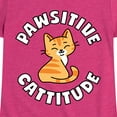 thumbnail image 3 of Instant Message - Pawsitive Cattitude - Toddler And Youth Girls Short Sleeve Graphic T-Shirt, 3 of 6