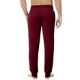 thumbnail image 4 of WTOBBY Men's Drawstring Cuffed Casual Pants with Pockets, Soft Home Sleep Pajama Bottoms for Lounging and Relaxation, Comfortable Fit,Wine XL, 4 of 8