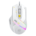 thumbnail image 1 of Mouse Ergonomico Alambrico Usb Gamer 6 Botones Programables Eo Safe Imports Blanco, 1 of 5