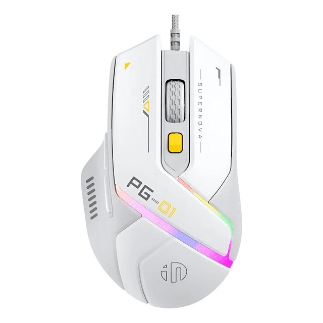 Mouse Ergonomico Alambrico Usb Gamer 6 Botones Programables Eo Safe Imports Blanco