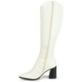thumbnail image 2 of Journee Signature Womens Genuine Leather Laila Almond Toe Inside Zip Knee High Boots, 2 of 8