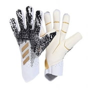New Falcon Football Goalkeeper Gloves Thickened Anti-Slip Latex Wear-Resistant Goalkeeper Finger Youth Goalkeeper Gloves,Size 10,Black Gold