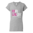 thumbnail image 2 of Faith Jesus Believe Awareness Womens V-Neck Tee, Heather Grey, 2XL, 2 of 3