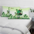 thumbnail image 4 of St. Patrick's Day Pillow Covers King, Lucky Shamrock Hat Ladybirds Daisy Ombre Green Soft Brushed Microfiber Breathable Throw Pillow Covers, Pillowcase with Zipper for Couch Sofa Bedroom 20"x36", 4 of 9