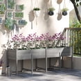 thumbnail image 2 of Outsunny Extra Large Wooden Planter Box with Legs & Drain Holes, Grey, 2 of 10