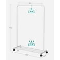 thumbnail image 4 of 110 lb Load Capacity Clothes Rack with Wheels Garment Rack with Storage Shelf Clothing Rack for Bedroom 2 Brakes Steel Frame White, 4 of 8
