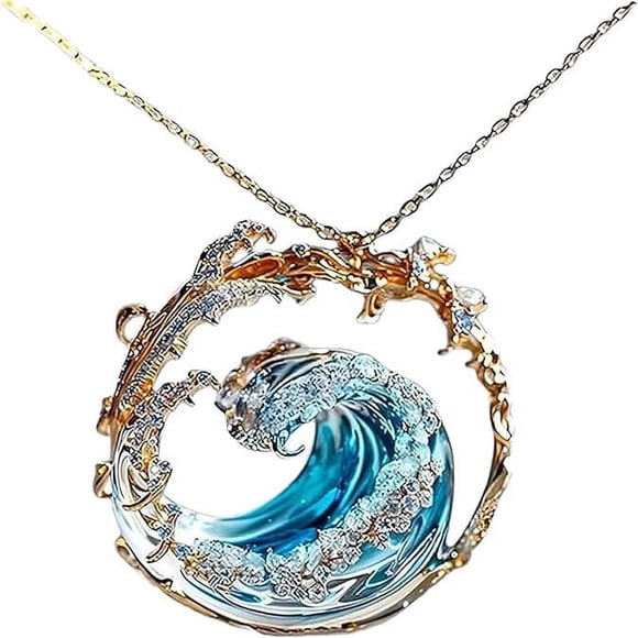Xihbxyly Conjunto de Joyas de Juramento, Collar, Pendientes, Anillo, Conjunto de Joyas, Conjunto de Joyas para Mujer, Conjunto de Joyas de Playa de Cean, Conjunto de Joyas para Mujer, Regalo de Joyer
