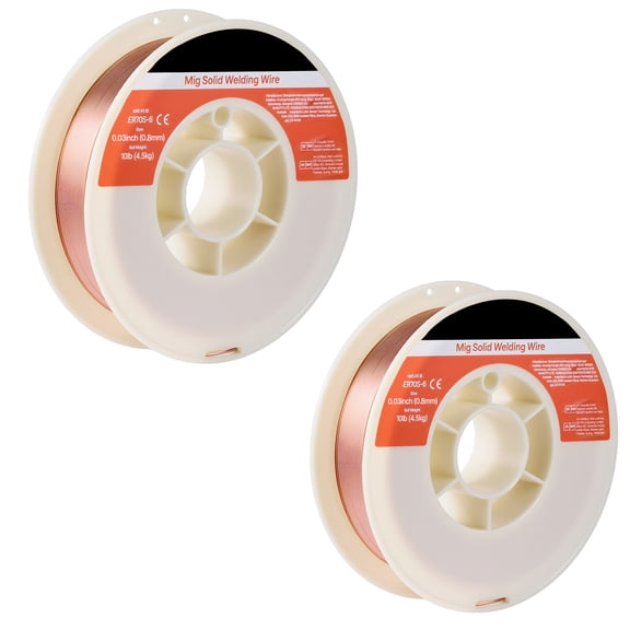 KFFKFF Solid MIG Welding Wire, ER70S-6 0.03-inch 10 lbs, Low Spatter Mild Steel Wire with Enhanced Deoxidizers for Versatile Gas Shielded Welding