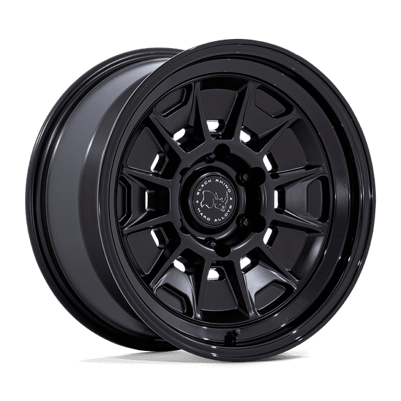 17x8.5 Black Rhino BR021 Mondo Matte Black W/ Gloss Black Wheel 6x5.5 (-10mm)