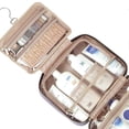 thumbnail image 3 of Neceser de viaje para mujer, organizador portátil colgante para champú, acondicionador, juego de cepillos y accesorios de viaje, morado., 3 of 5