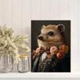 thumbnail image 2 of Qisvanset 12x16 Inch 2D Flat Framed Canvas Art, Regal Hedgehog Floral Suit Bowtie Cottagecore Whimsical Wall Art, 2 of 5
