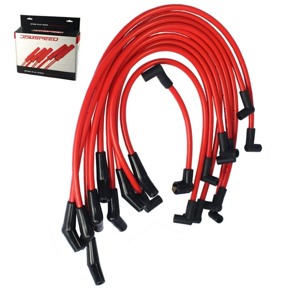 JDMSPEED New 10.5 MM Red Racing Spark Plug Wire Kit Set Replacement For Ford Lincoln Mercury 5.0L 5.8L