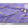 thumbnail image 3 of Soimoi Purple Cotton Poplin Fabric Feather & Floral Decor Fabric Printed Yard 42 Inch Wide, 3 of 3