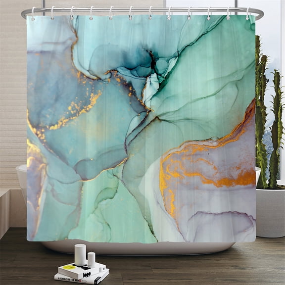 Colourful Gradit Marble Shower Curtain Boho Water-proof Polyester Shower Curtain