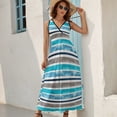 thumbnail image 5 of Stripes Grey Gradient Abstract Geometric Dress Fashion Boho Beach Long Dresses Female Party Printed Maxi Dress, 5 of 9