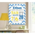 thumbnail image 4 of Personalized Canvas Birth Announcement Nursery Decor Gift, Footprint Design, Custom Name, Date, Weight & Length, Unique Boys & Girls Baby Shower Wall Art Presents, Color Blue, Size - 8X10, 4 of 5