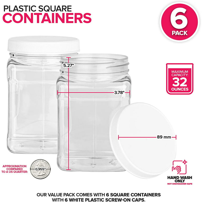 12 Pack Small Plastic Containers with Lids Clear Plastic Favor Storage Jars  Wide Mouth for Beauty Products (3 Ounce, White)