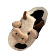 thumbnail image 4 of Pantufs de invierno, pantufs de casa para mujer de dibujos animados de felpa cómodas antideslizantes para mujer zapatos cálidos para el hogar para 36-37 Hugo Zapatilla cálida, 4 of 10