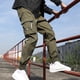 thumbnail image 4 of Pantalones largos para hombre, informales, lisos, con bolsillo, cintura elástica, para exteriores, con cordón ajustable, para trabajo, 4 of 4