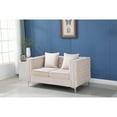 thumbnail image 6 of Hybition Velvet Sofa Modern Loveseat with Button-Tufted & Metal Legs Beige, 6 of 8