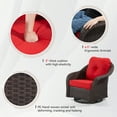 thumbnail image 5 of MeetLeisure Outdoor Swivel Rocker Wicker Patio Chairs Sets of 2 with Table, Red, 5 of 8