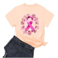 thumbnail image 2 of Nfurl Women's Breast Cancer Awareness Shirts Loose Fit Short Sleeve Pink Ribbon Graphic Tee Shirts Gifts for Breast Cancer Fighter Beige,S, 2 of 3