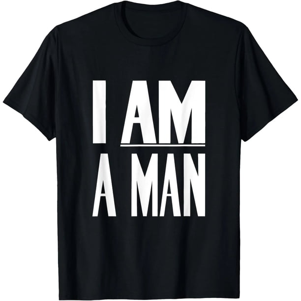 Playera Mujer "I Am A Man" - Tema Derechos Civiles, Talla Extra Grande a 4XL, Blanco y Negro