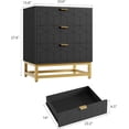 thumbnail image 5 of EastVita Modern 3 Drawer Dresser Wide Chest with Gold Metal Legs and Handles Wood Storage Organizer for Bedroom Living Room Hallway Black, 5 of 7