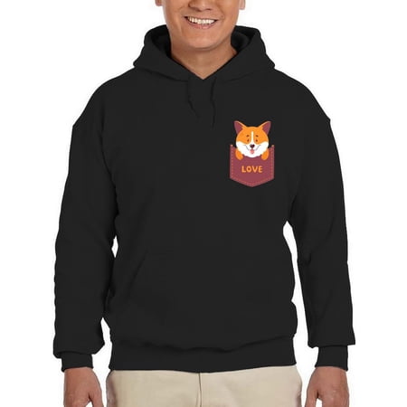 Cute Pocket Corgi Hoodie Men -Image by Shutterstock Male 4X-Large