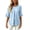 #0214-Light Blue, variant on Shihyeh Womens Tops Dressy Casual Pleated Scoop Neck 3/4 Sleeve Summer Shirts Office Work Blouses