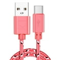 thumbnail image 2 of Deyuer 2-in-1 Fast Charging Multicolor Braided Type-C USB Cable Data Line Cord,Pink 1M, 2 of 8