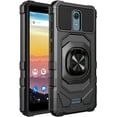 thumbnail image 2 of Case for BLU View 4 Case w/Tempered Glass Screen Protector [Military Grade] Ring Car Mount Kickstand Hard Phone Case for BLU View4 B135DL - Black, 2 of 5